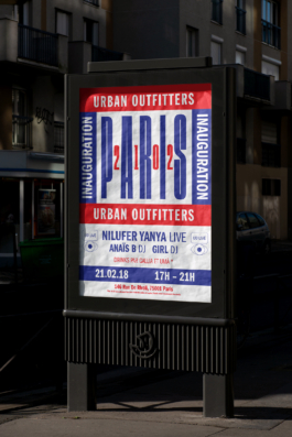 poster design urban outfitters UOPARIS paris urbanoutfitters launch opening graphicdesign stevenstorm stvnstrm steven lang london graphics designer